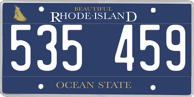 RI license plate 535459