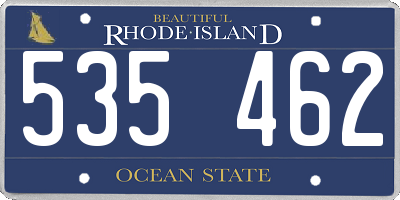 RI license plate 535462