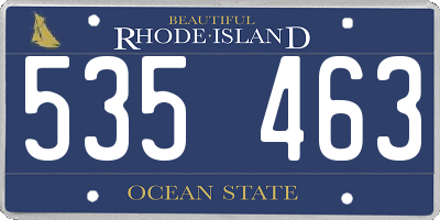 RI license plate 535463