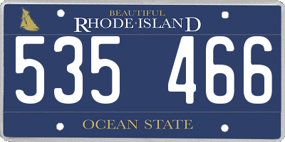 RI license plate 535466