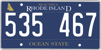 RI license plate 535467