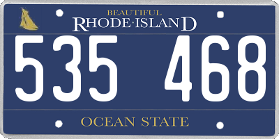 RI license plate 535468