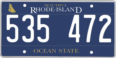 RI license plate 535472