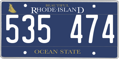 RI license plate 535474