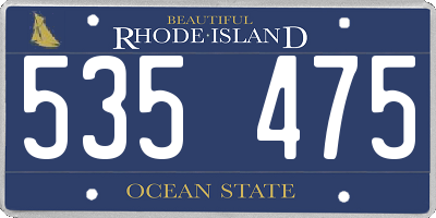 RI license plate 535475