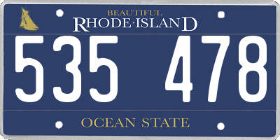RI license plate 535478
