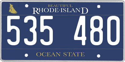 RI license plate 535480