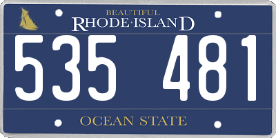 RI license plate 535481