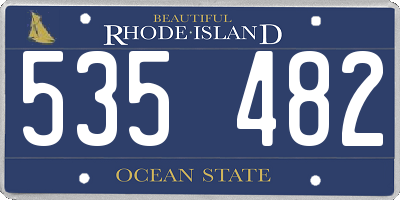 RI license plate 535482