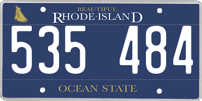 RI license plate 535484
