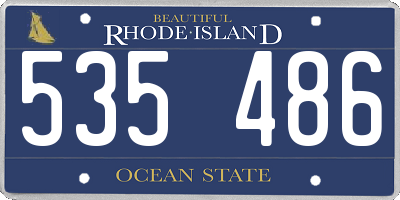 RI license plate 535486