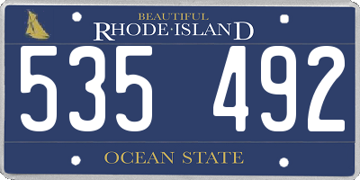 RI license plate 535492