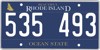 RI license plate 535493