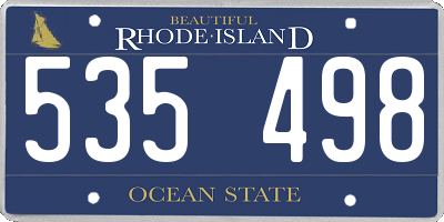 RI license plate 535498