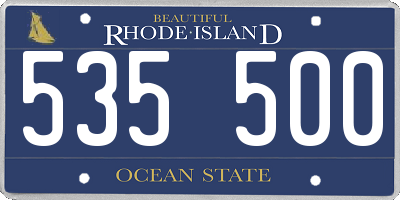 RI license plate 535500