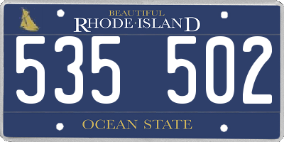 RI license plate 535502
