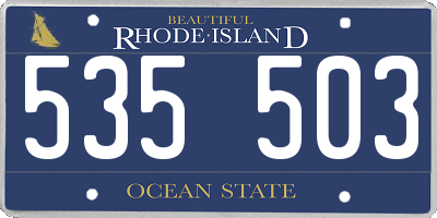 RI license plate 535503