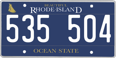RI license plate 535504