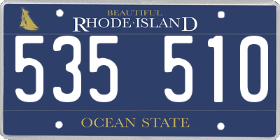 RI license plate 535510