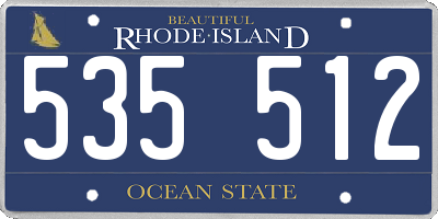 RI license plate 535512