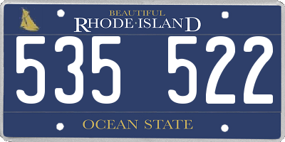 RI license plate 535522