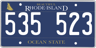 RI license plate 535523