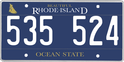 RI license plate 535524