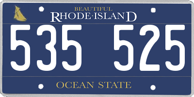 RI license plate 535525