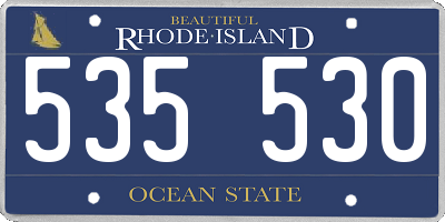 RI license plate 535530