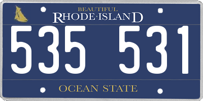 RI license plate 535531