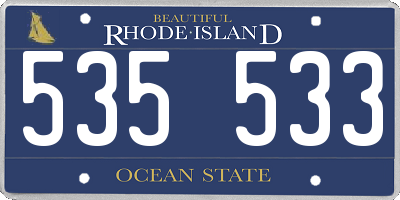 RI license plate 535533