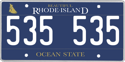 RI license plate 535535