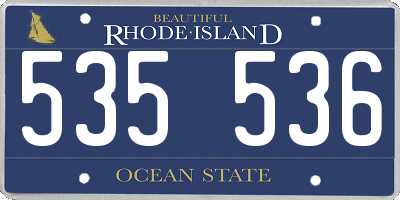 RI license plate 535536