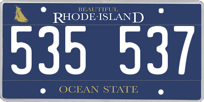RI license plate 535537