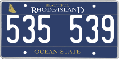 RI license plate 535539