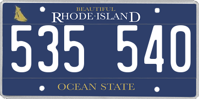 RI license plate 535540
