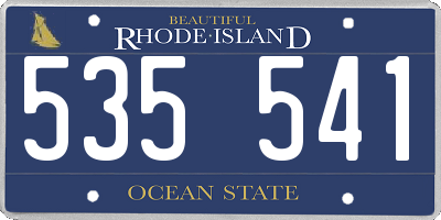 RI license plate 535541