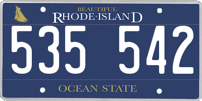 RI license plate 535542