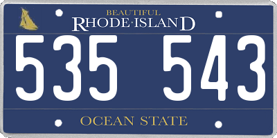 RI license plate 535543