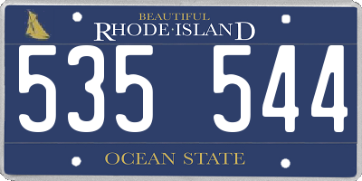 RI license plate 535544