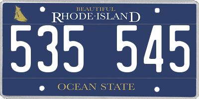 RI license plate 535545