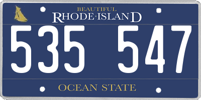 RI license plate 535547