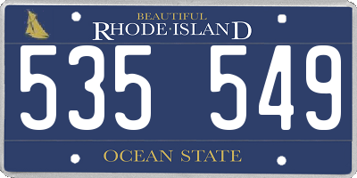 RI license plate 535549
