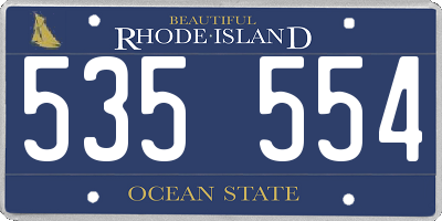 RI license plate 535554