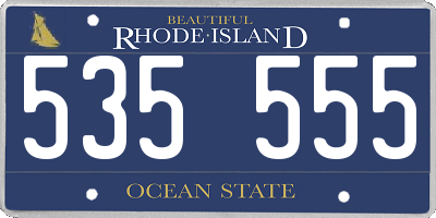 RI license plate 535555