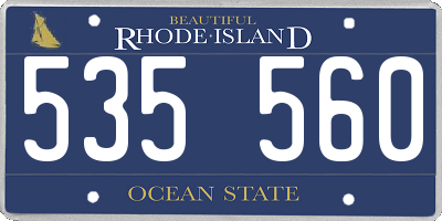 RI license plate 535560