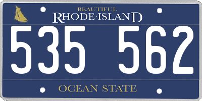 RI license plate 535562
