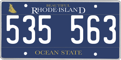 RI license plate 535563