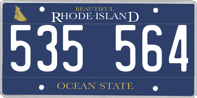 RI license plate 535564