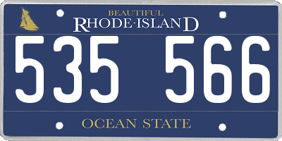 RI license plate 535566